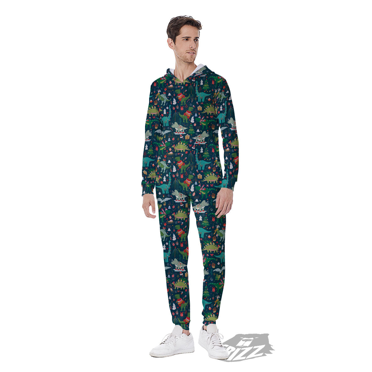 Christmas Animals Fun Print Pattern Men's Jumpsuit-grizzshop