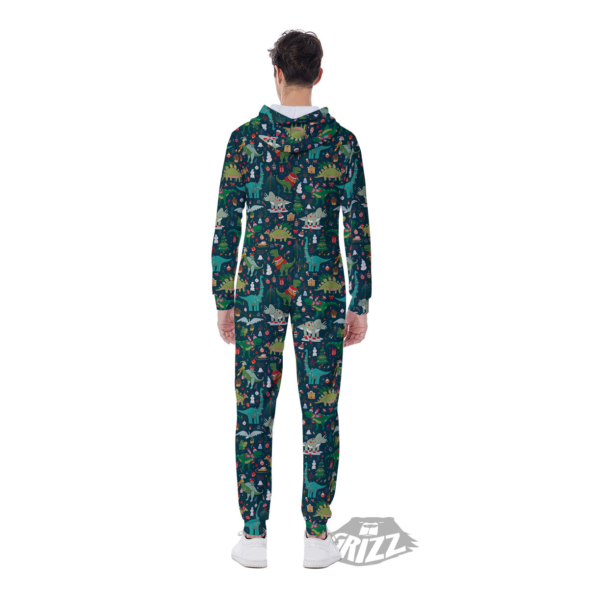 Christmas Animals Fun Print Pattern Men's Jumpsuit-grizzshop