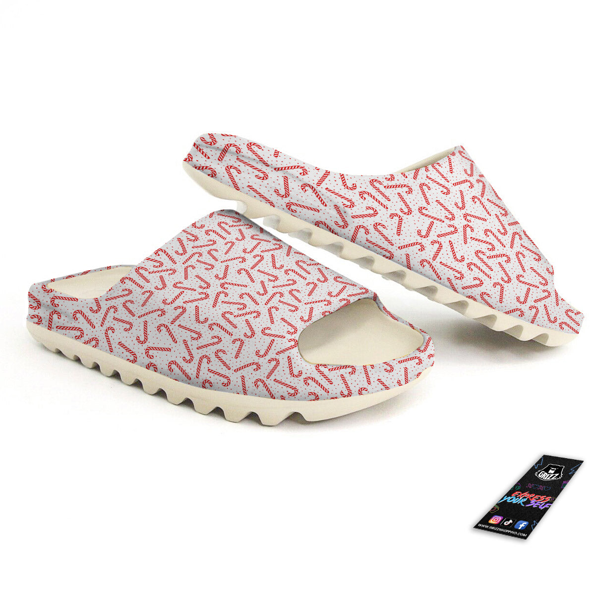 Christmas Candy Print Pattern Sandals-grizzshop