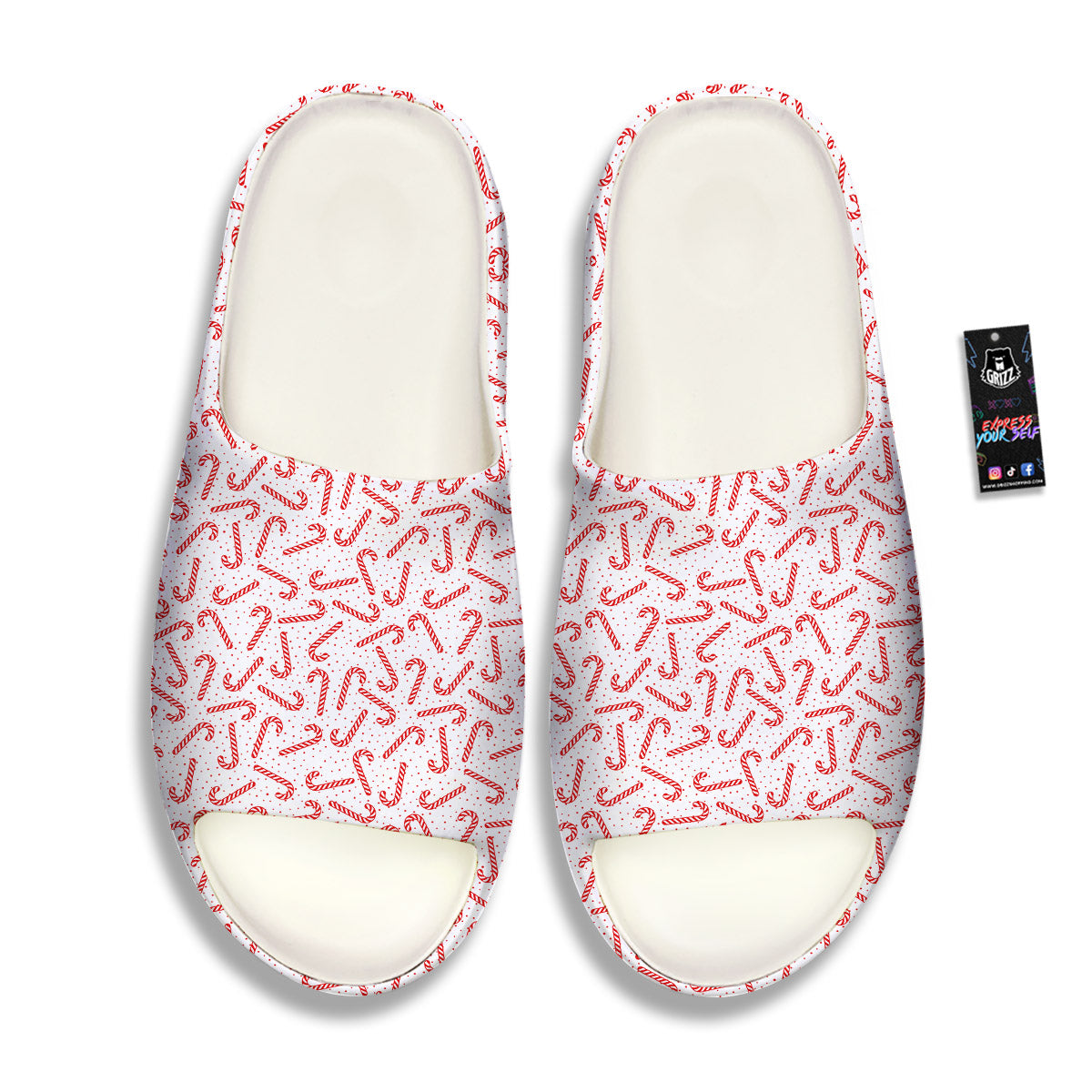 Christmas Candy Print Pattern Sandals-grizzshop