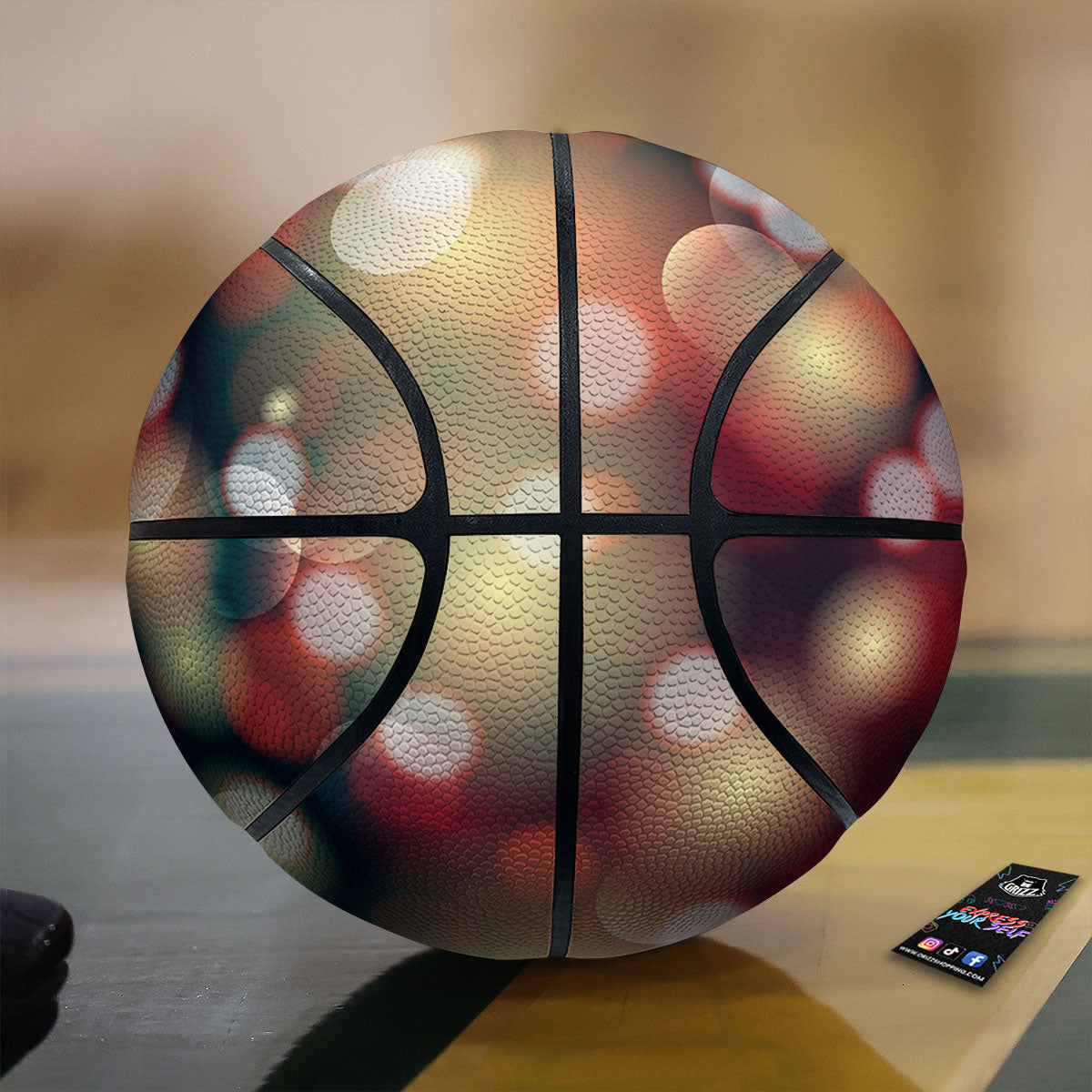 Check White And Navy Print Pattern Basketball