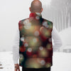 Christmas Defocused Lights Print Down Vest