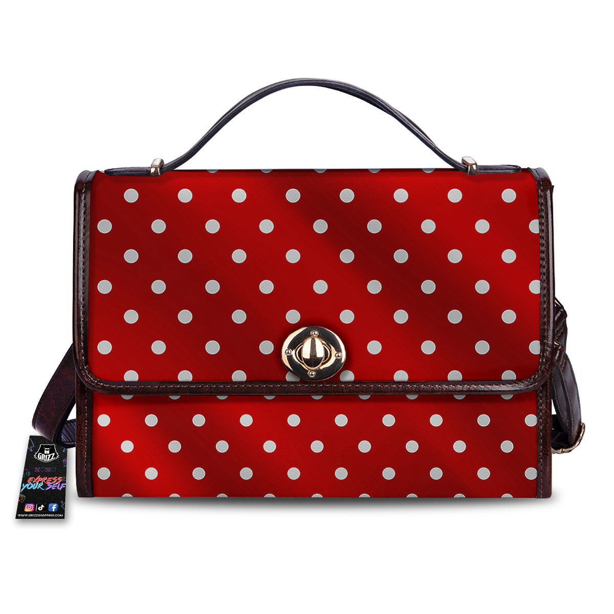 Christmas Dots White And Red Print Women's Satchel Bag