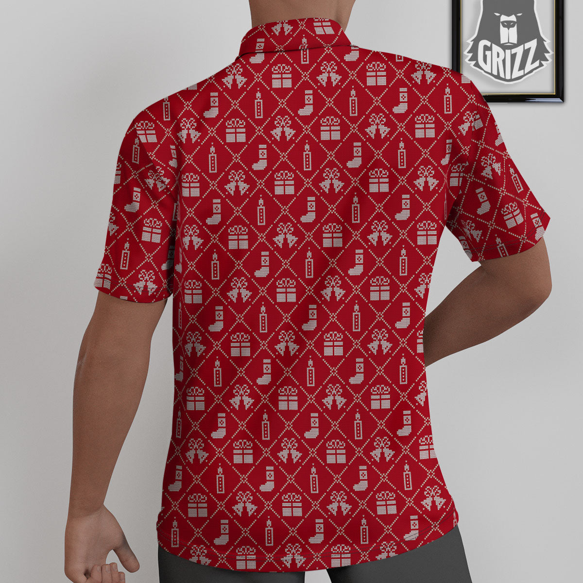 Christmas Gift Knitted Print Pattern Untucked Shirts-grizzshop