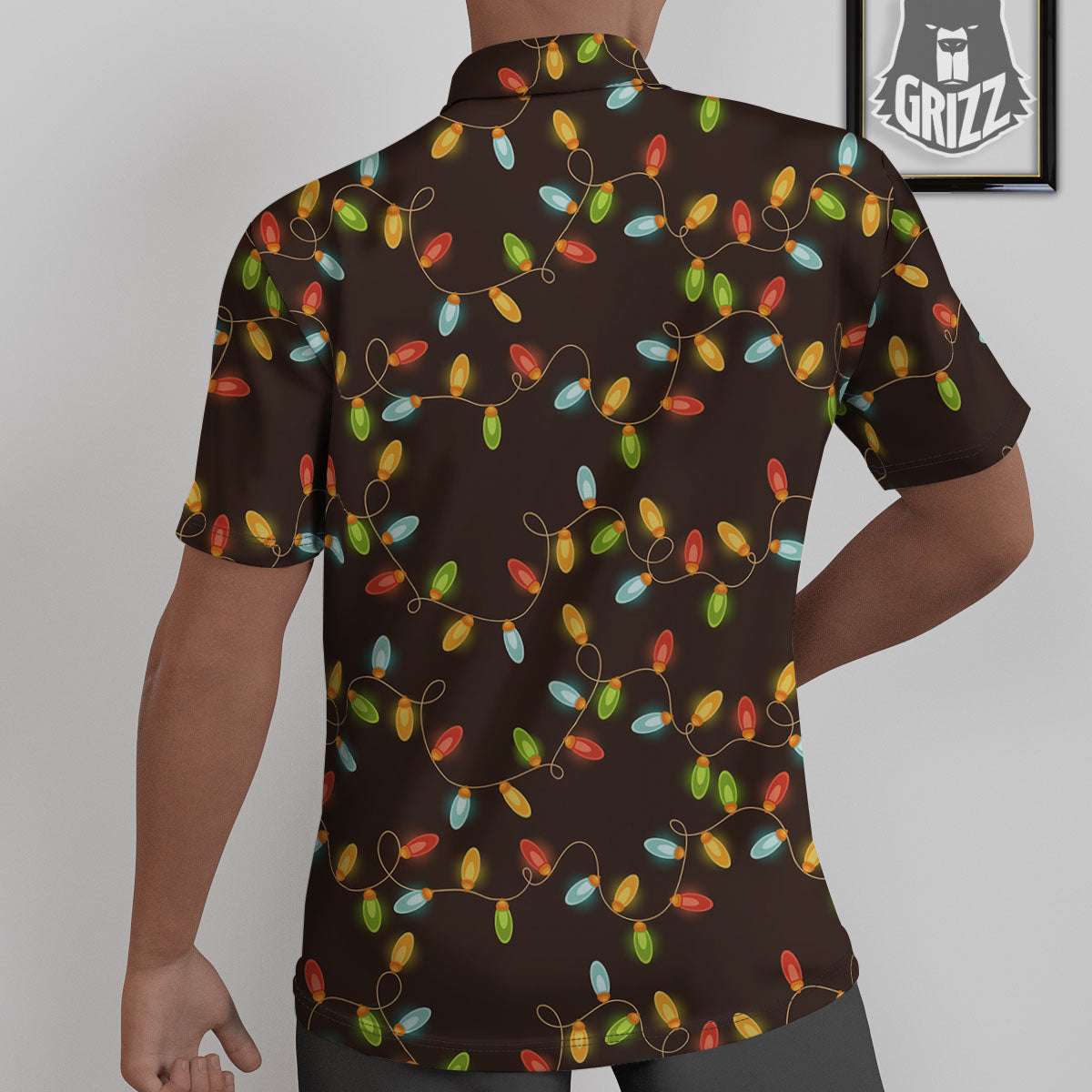 Christmas Lights Print Pattern Untucked Shirts-grizzshop