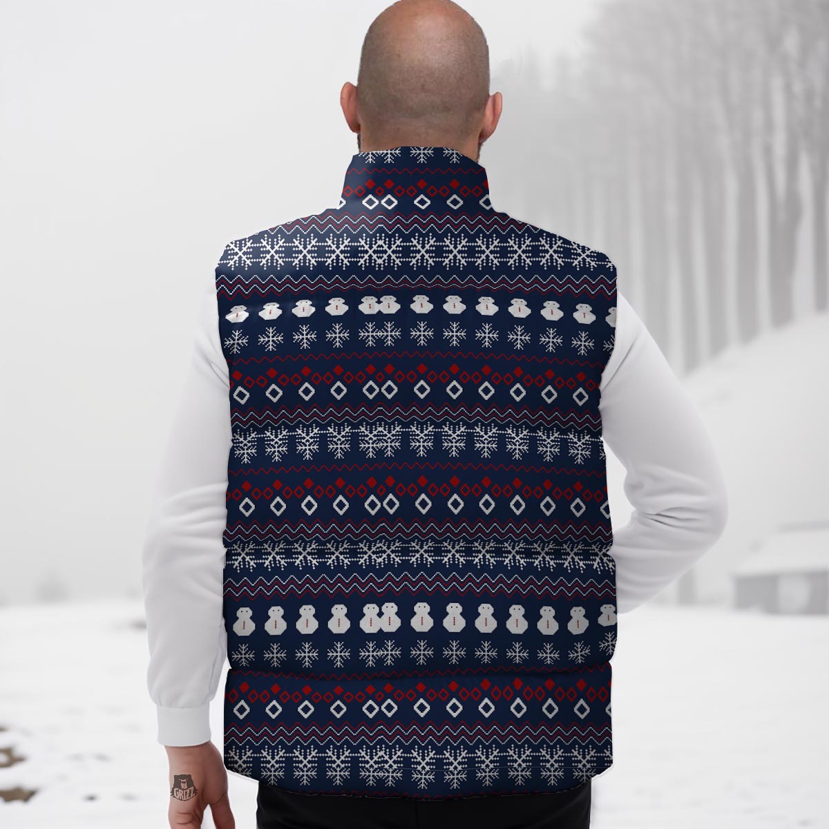 Christmas Scandinavian Print Pattern Down Vest