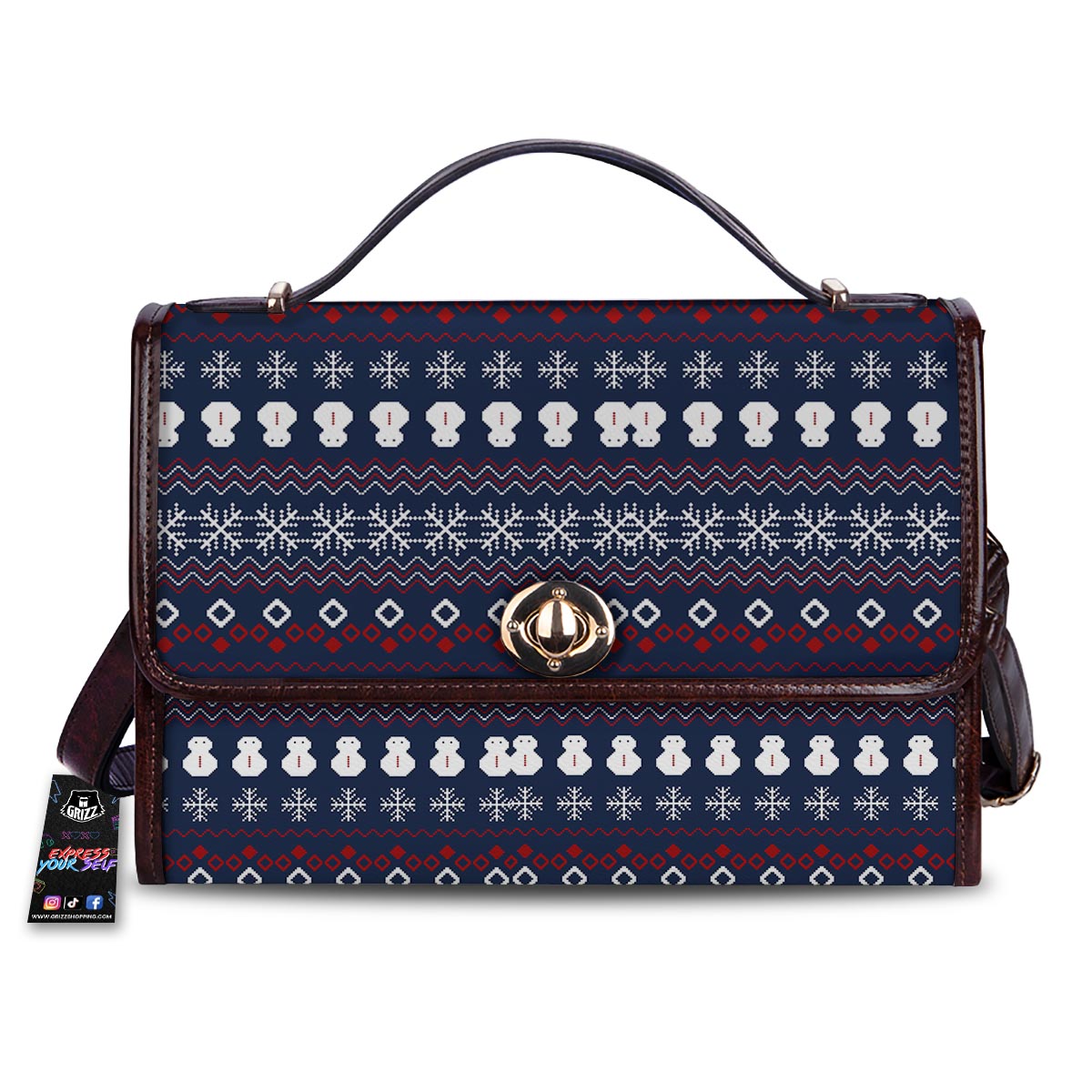 Christmas Scandinavian Print Pattern Women's Satchel Bag