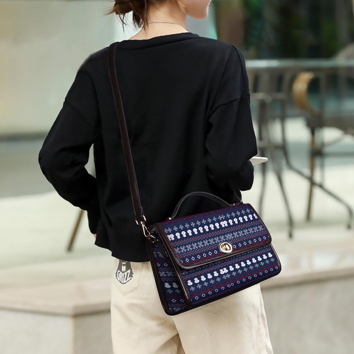 Christmas Scandinavian Print Pattern Women's Satchel Bag