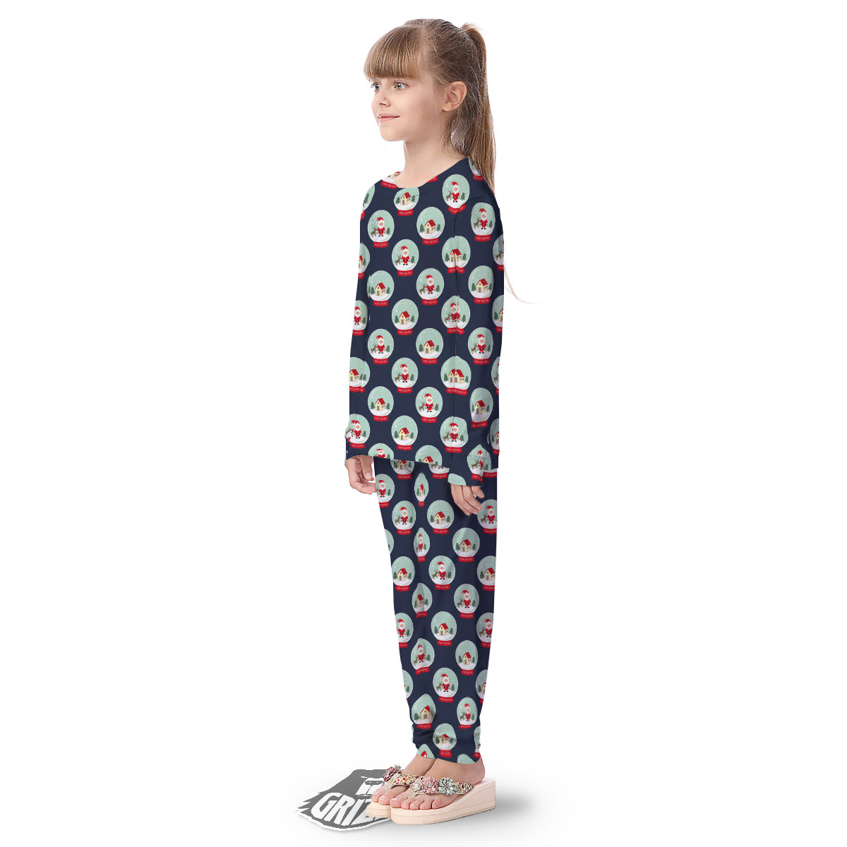 Christmas Snow Globe Print Pattern Kid's Pajamas-grizzshop