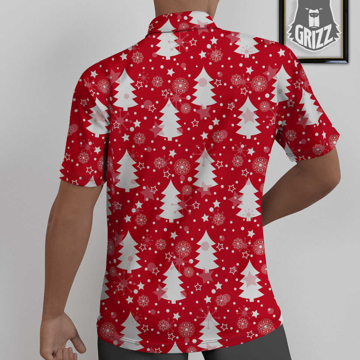 Christmas Tree Polka Dot Print Pattern Untucked Shirts-grizzshop