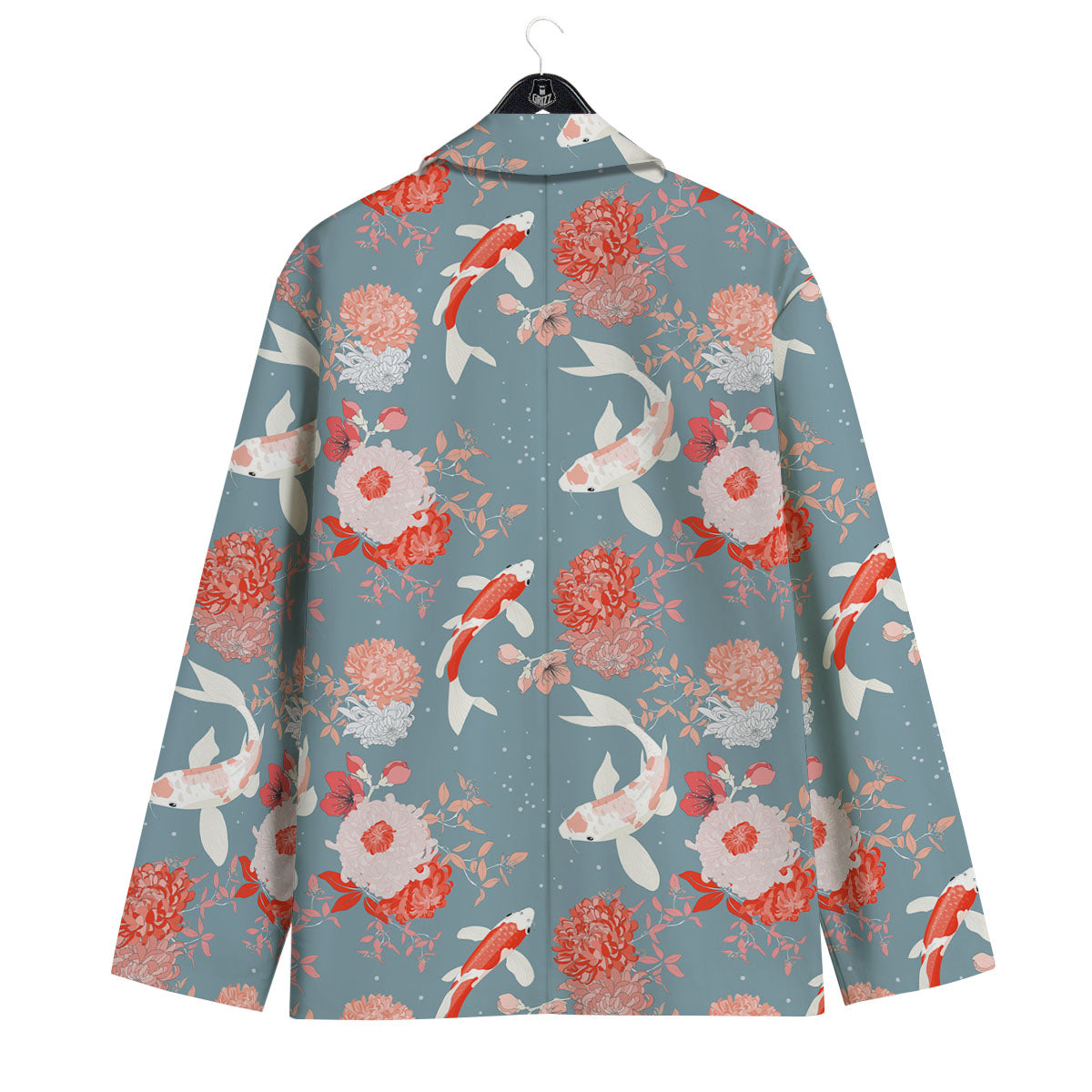 Chrysanthemum And Koi Carp Print Pattern Men's Sport Coat-grizzshop