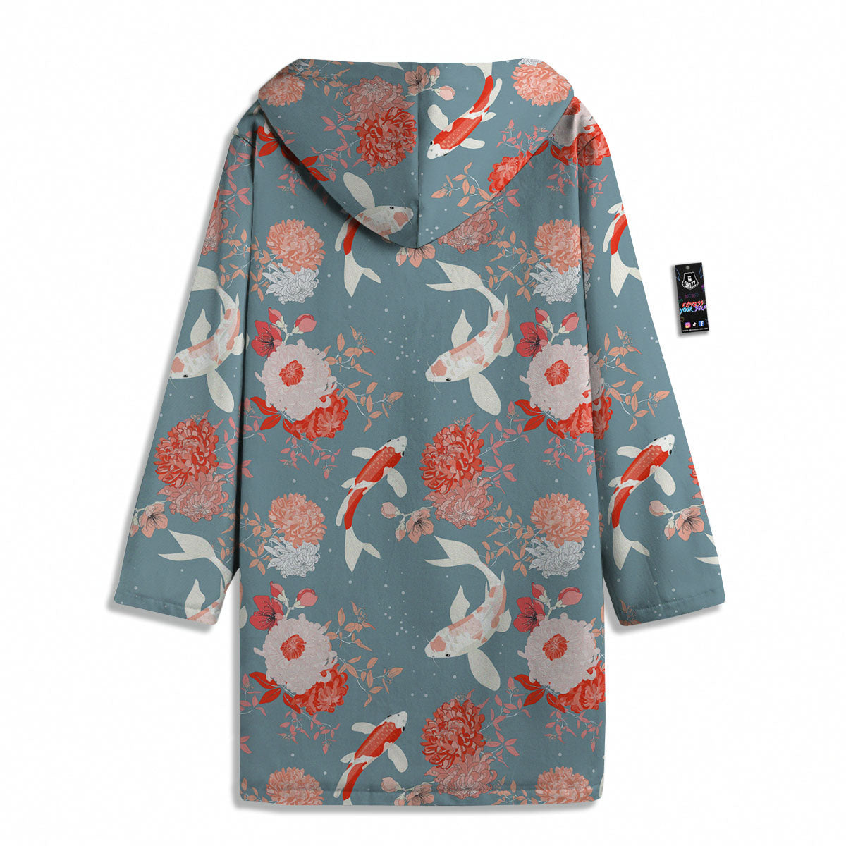 Chrysanthemum And Koi Carp Print Pattern Men's Windbreaker Jacket-grizzshop