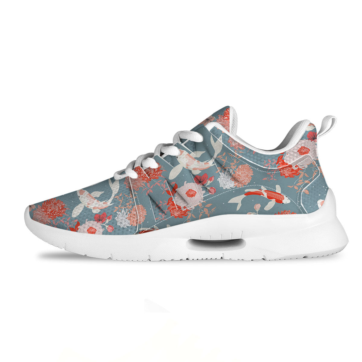 Chrysanthemum And Koi Carp Print Pattern Tennis Shoes-grizzshop