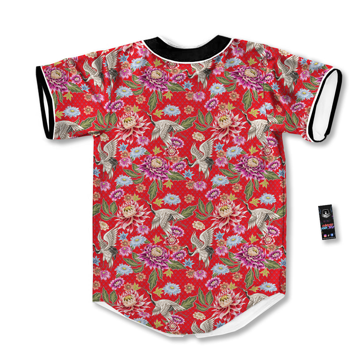 Chrysanthemum Art Print Pattern Baseball Jersey-grizzshop