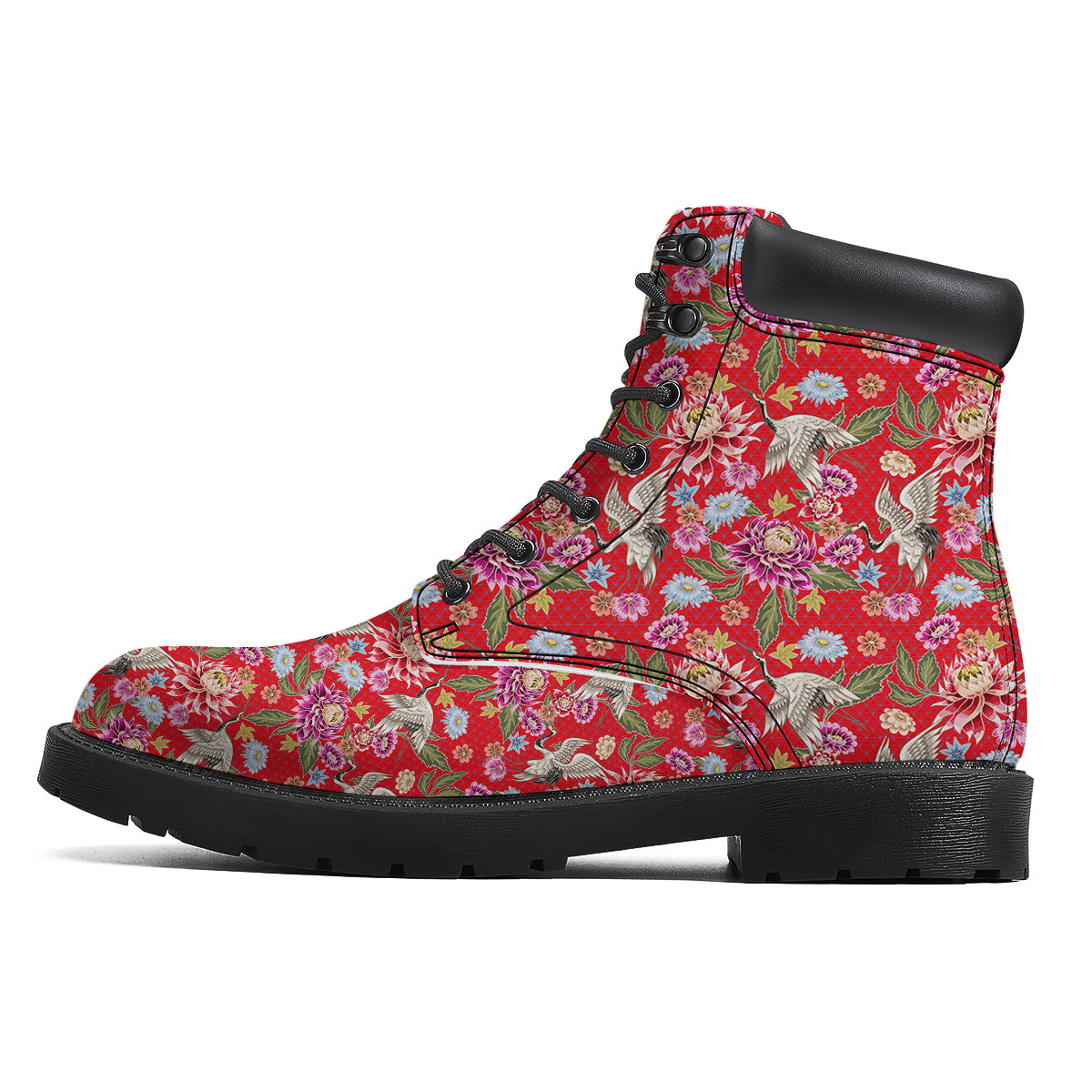 Chrysanthemum Art Print Pattern Boots-grizzshop