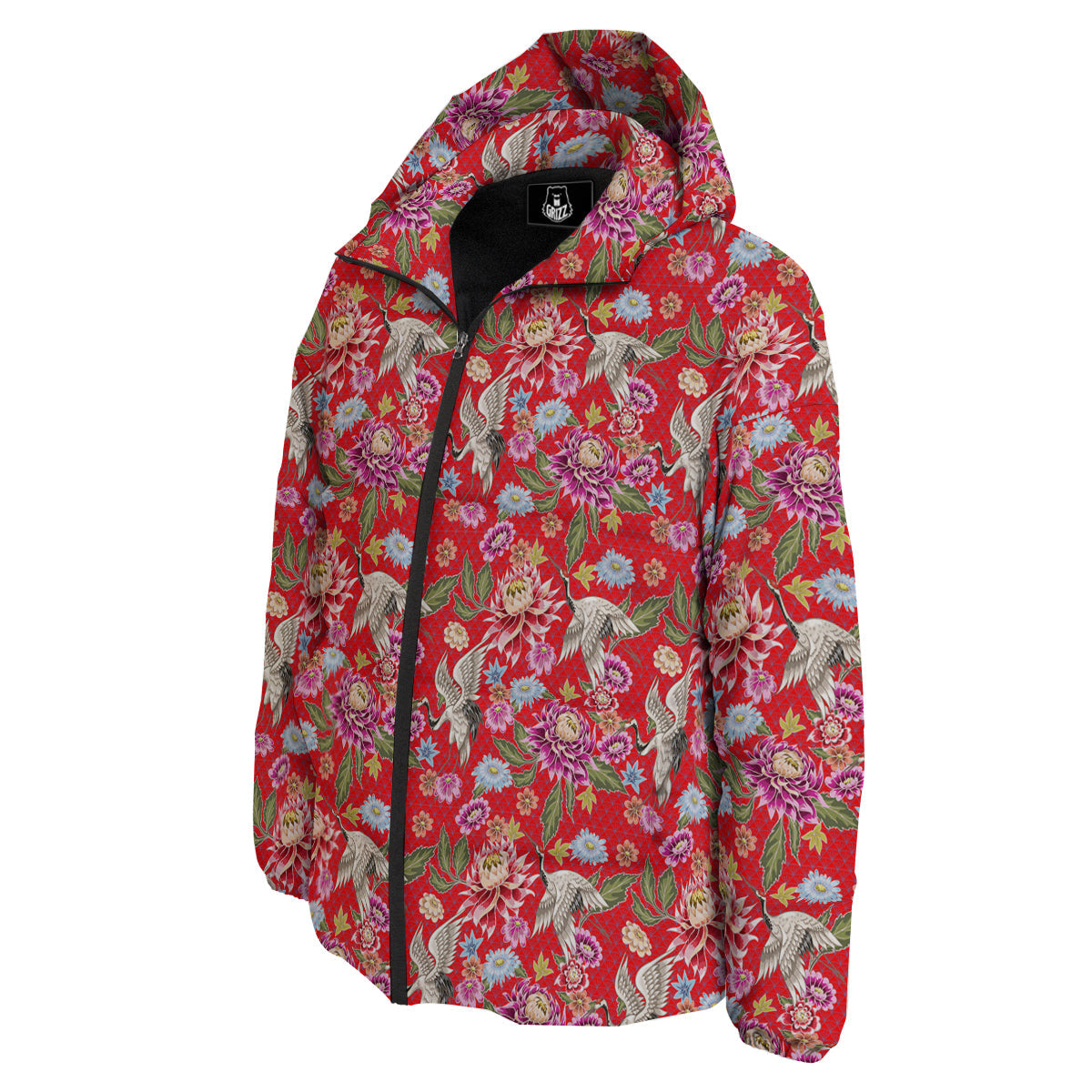 Chrysanthemum Art Print Pattern Down Jacket-grizzshop