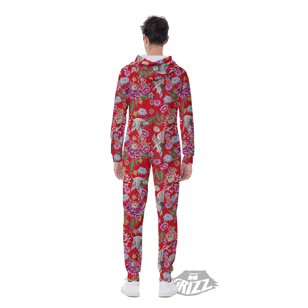 Chrysanthemum Art Print Pattern Men's Jumpsuit-grizzshop