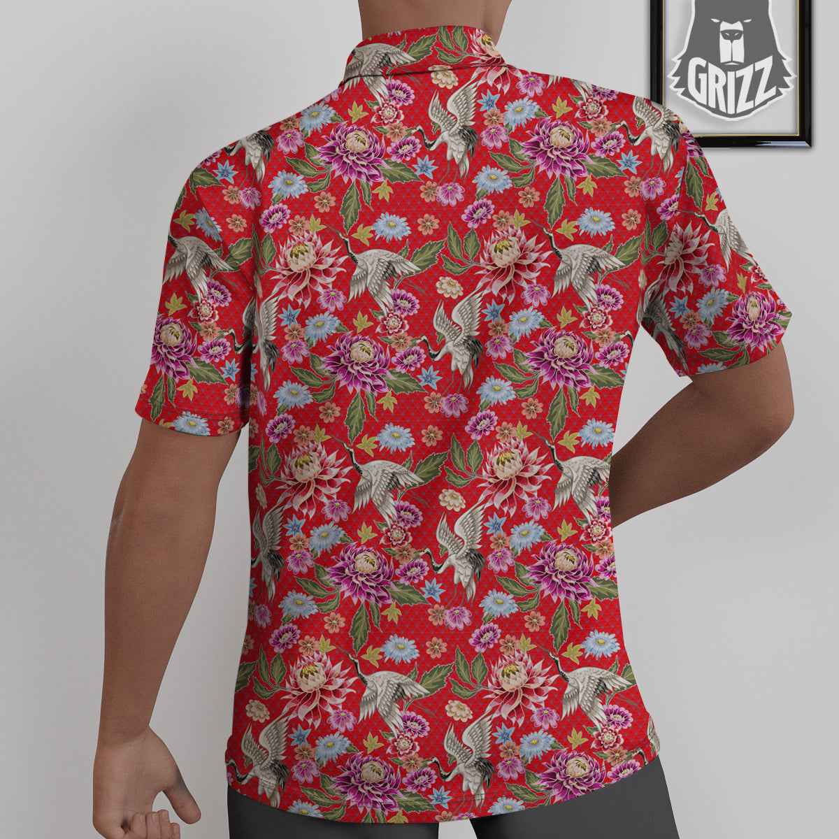 Chrysanthemum Art Print Pattern Untucked Shirts-grizzshop