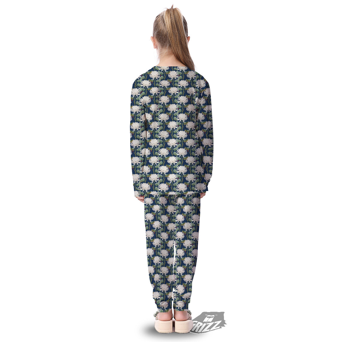 Chrysanthemum Flower Print Kid's Pajamas-grizzshop