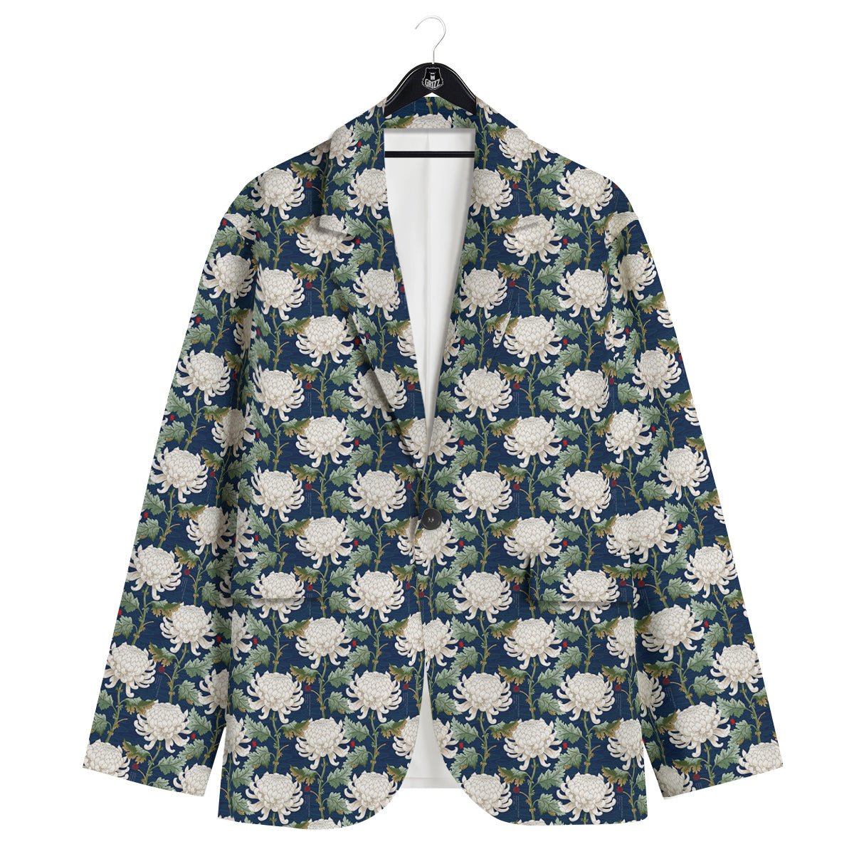 Chrysanthemum Flower Print Men's Sport Coat-grizzshop