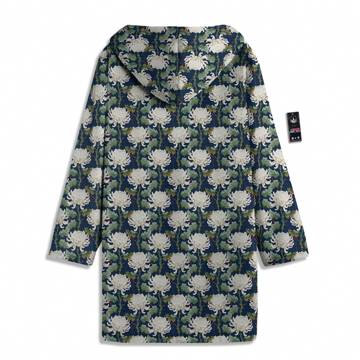 Chrysanthemum Flower Print Men's Windbreaker Jacket-grizzshop