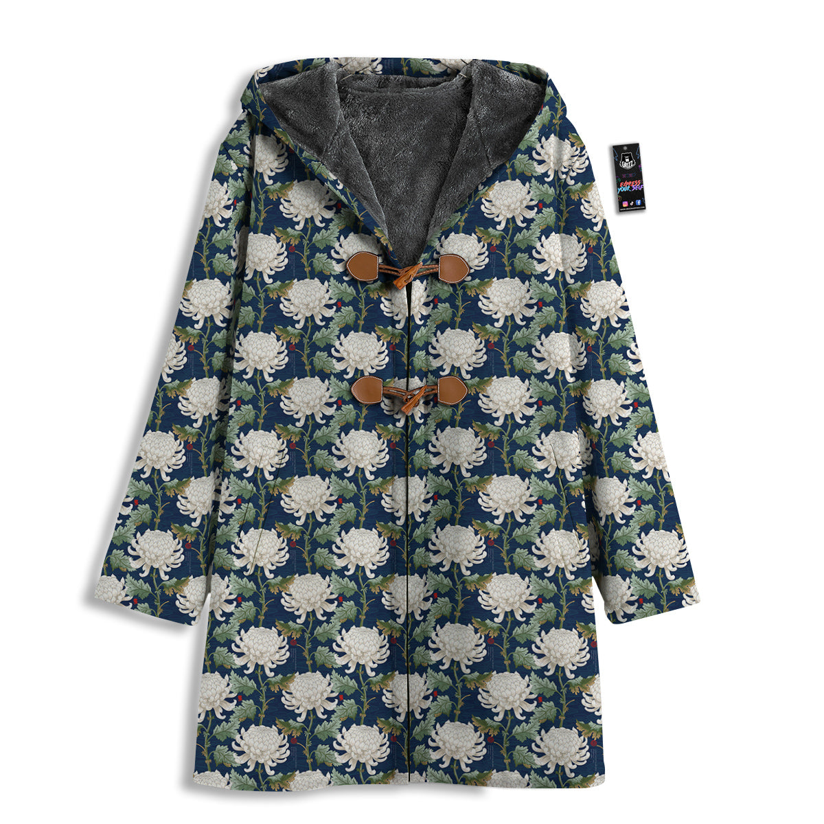 Chrysanthemum Flower Print Men's Windbreaker Jacket-grizzshop