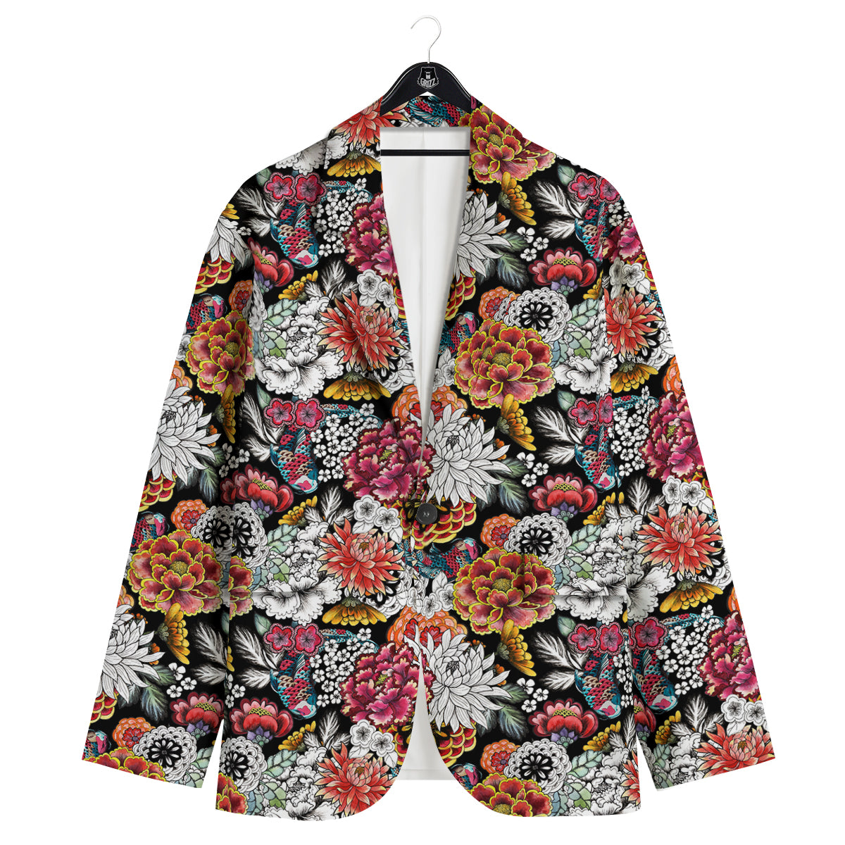 Chrysanthemum Watercolor Print Men's Sport Coat-grizzshop