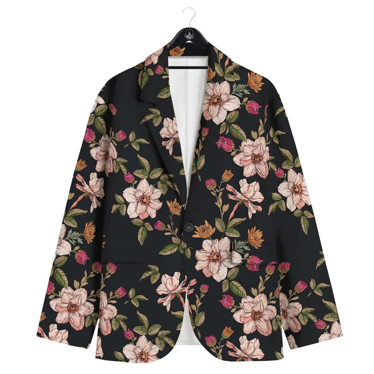 Chrysanthemum Watercolor Print Pattern Men's Sport Coat-grizzshop
