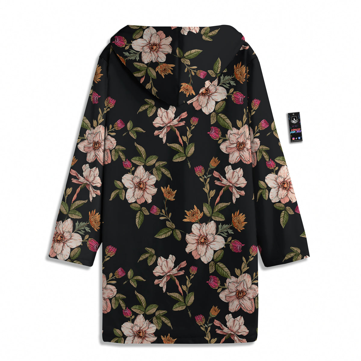 Chrysanthemum Watercolor Print Pattern Men's Windbreaker Jacket-grizzshop