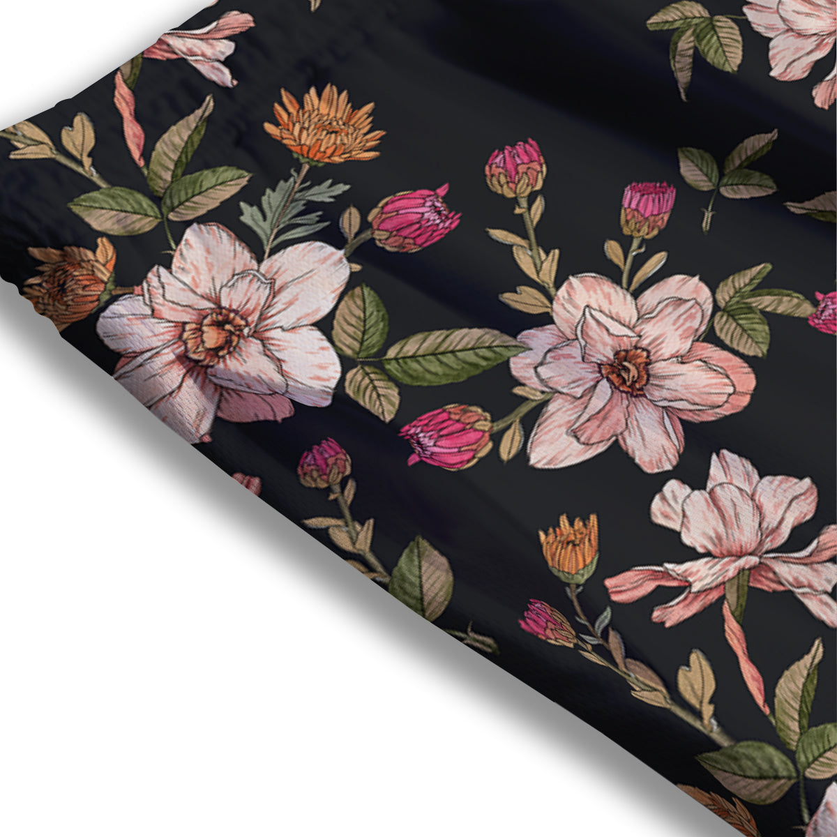 Chrysanthemum Watercolor Print Pattern Mesh Shorts