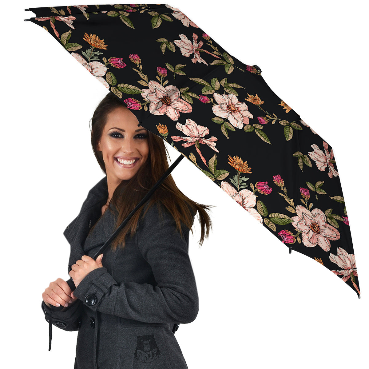 Chrysanthemum Watercolor Print Pattern Umbrella-grizzshop