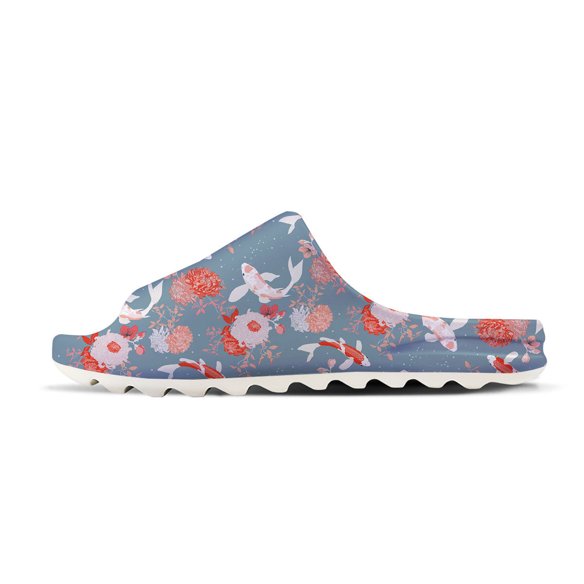 Chrysanthemum And Koi Carp Print Pattern Sandals-grizzshop