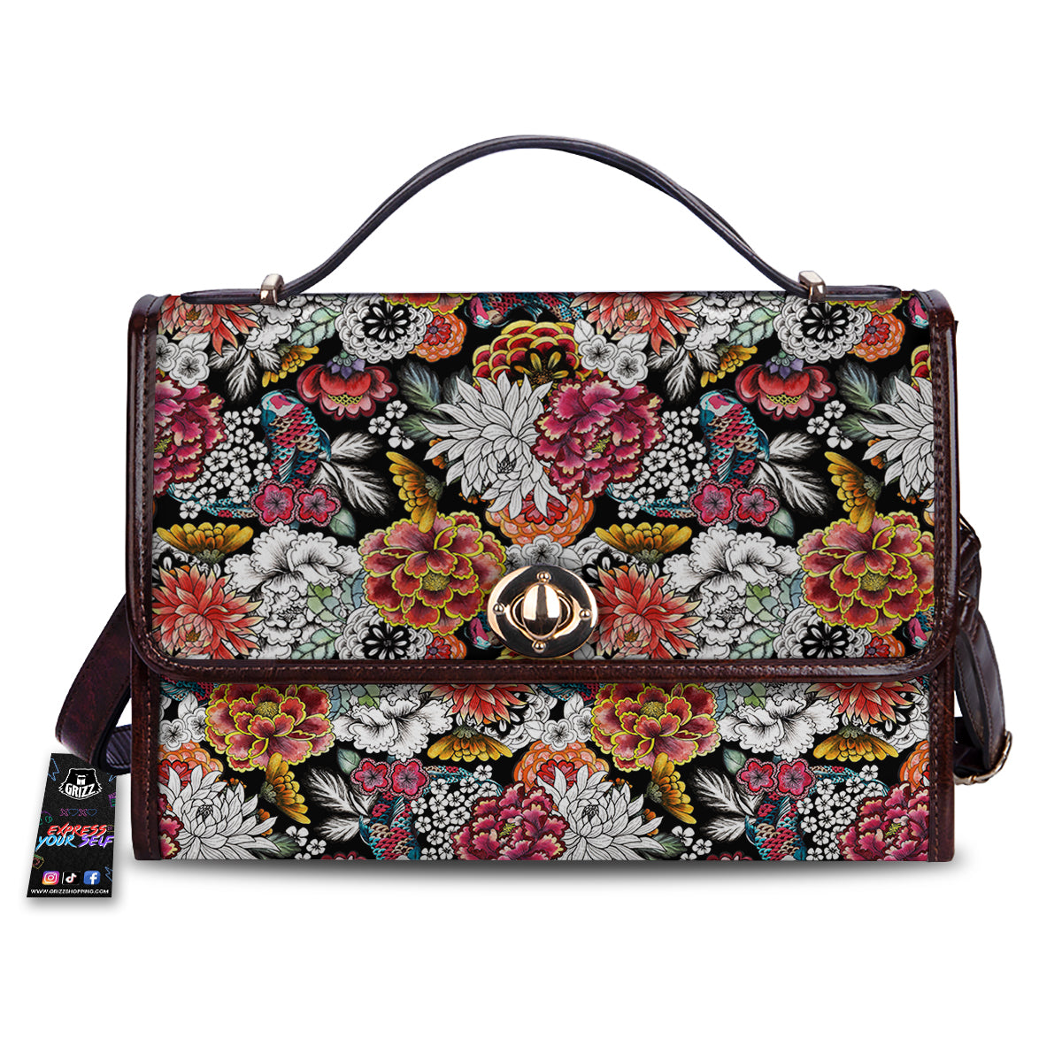 Chrysanthemum Watercolor Print Women's Satchel Bag