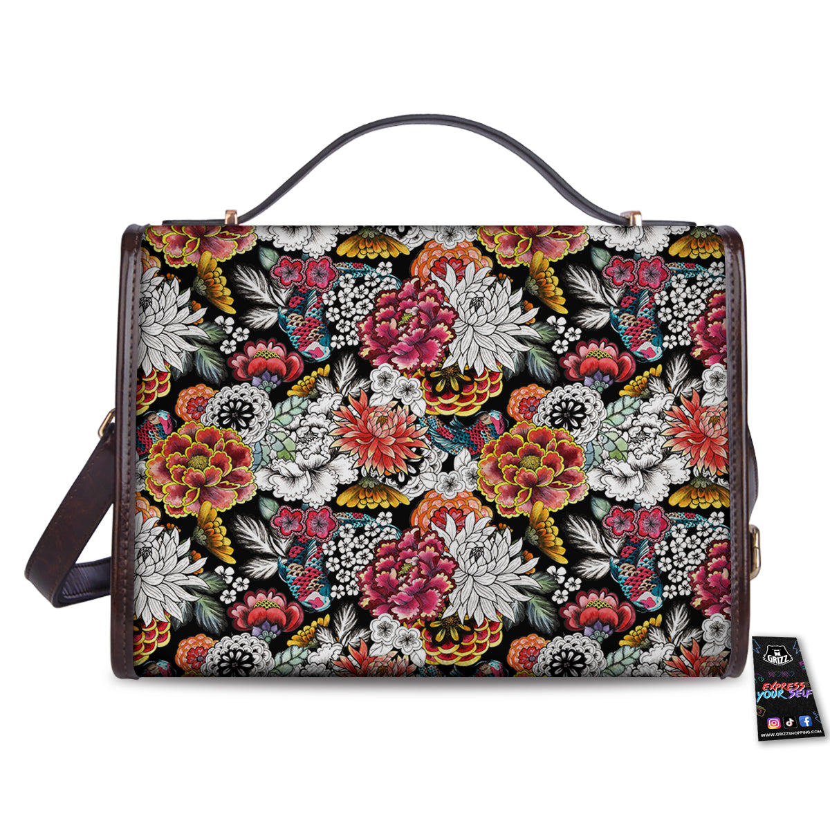 Chrysanthemum Watercolor Print Women's Satchel Bag