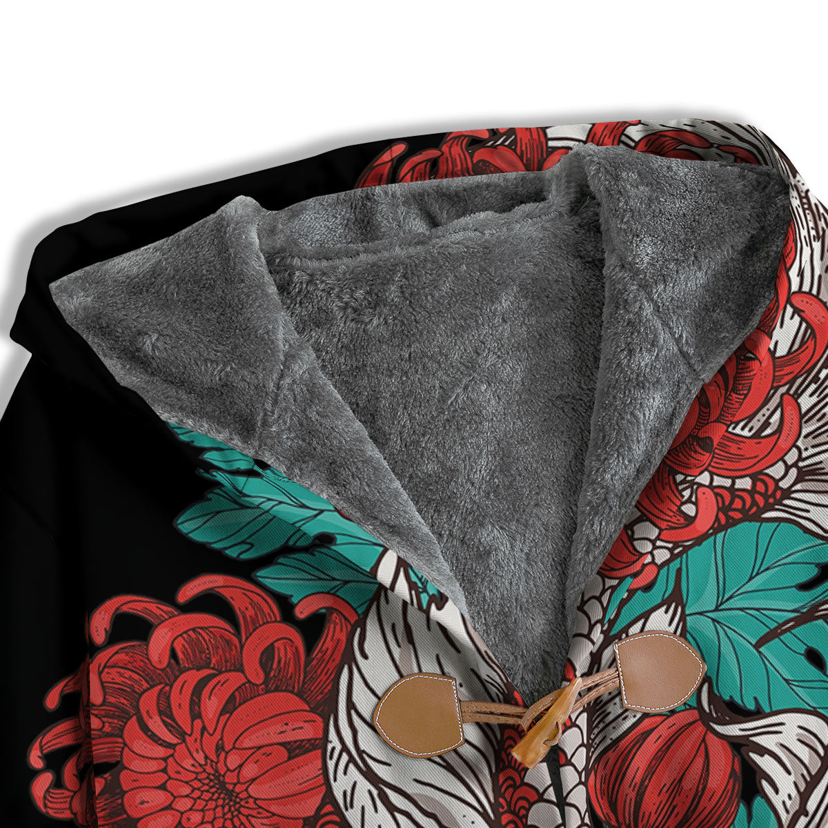 Chrysanthemums And Japanese Koi Print Men's Windbreaker Jacket-grizzshop