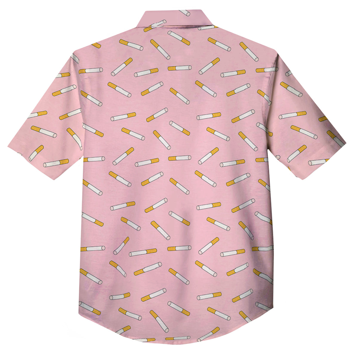 Cigarette And Pink Print Pattern Button Up Shirt-grizzshop