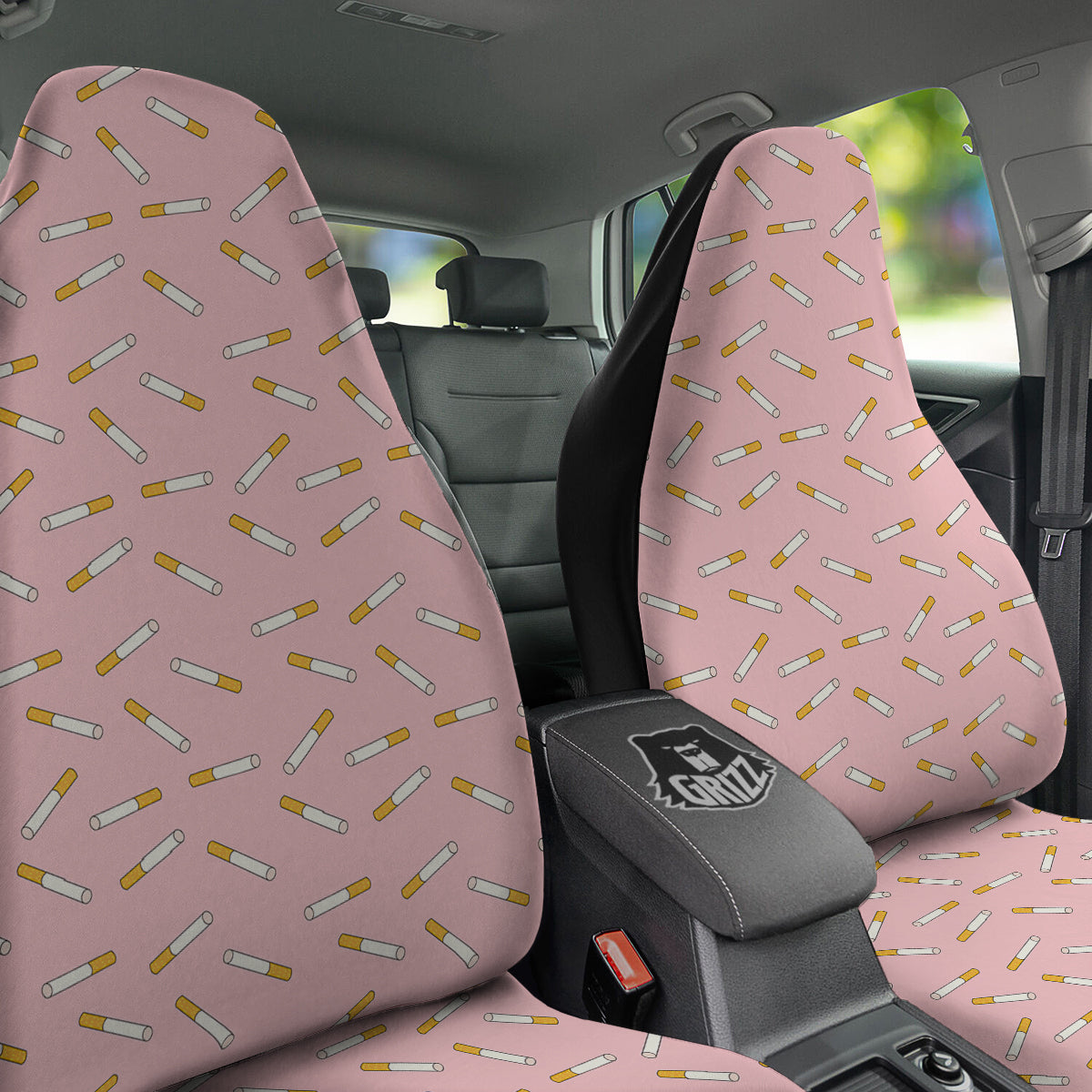 Cigarette And Pink Print Pattern Car Seat Covers-grizzshop