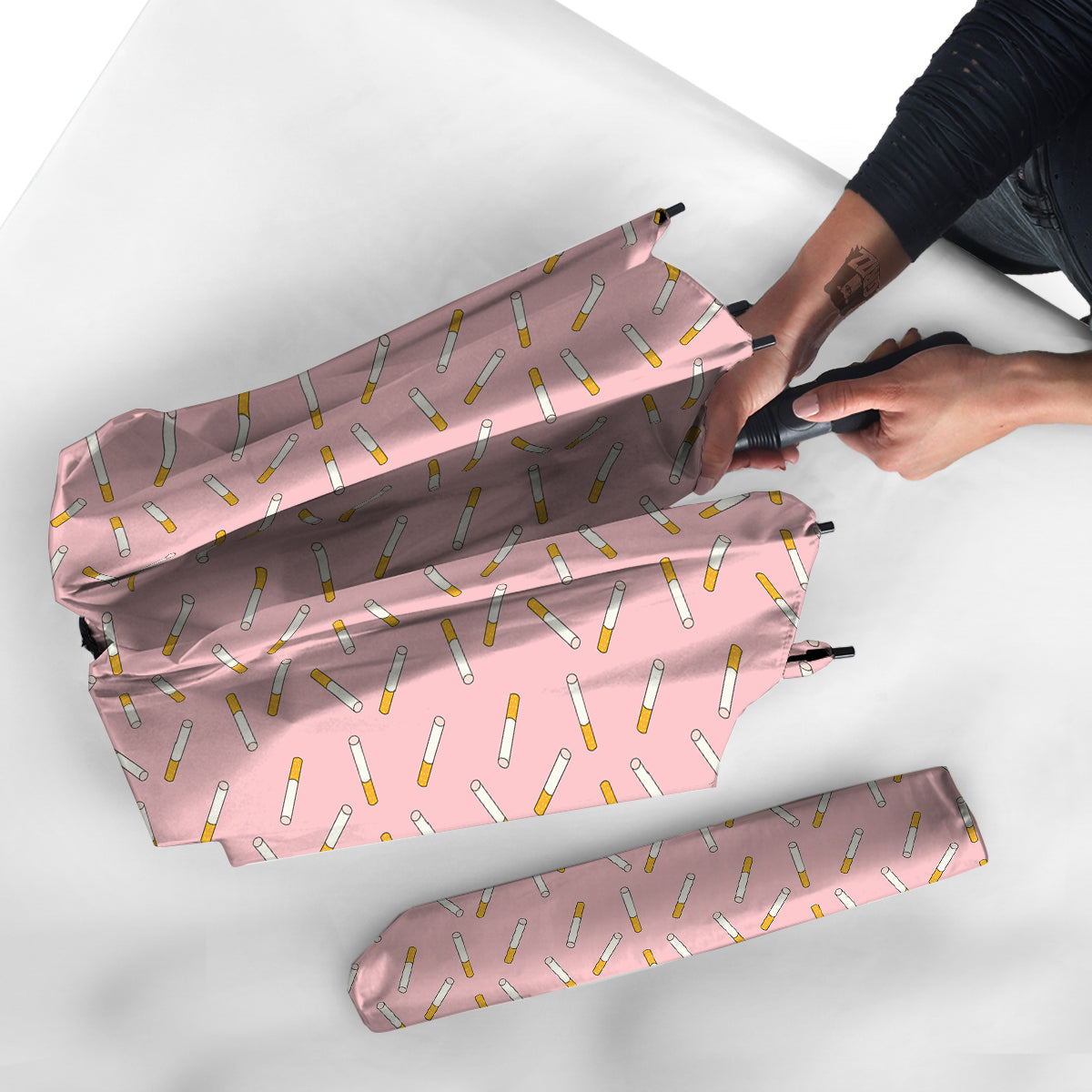 Cigarette And Pink Print Pattern Umbrella-grizzshop