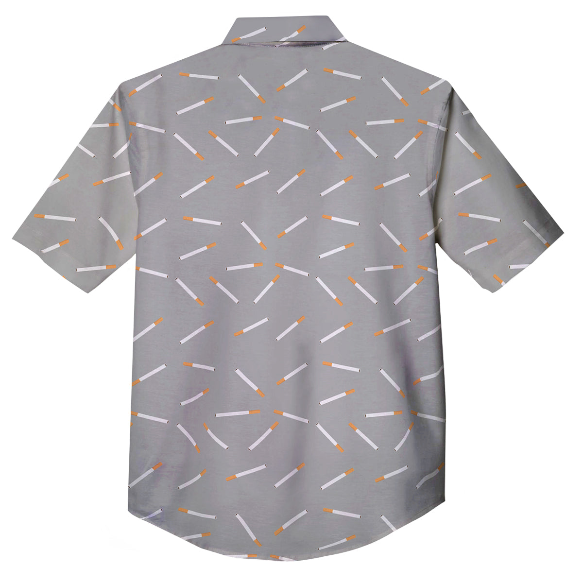 Cigarette Gray Print Pattern Button Up Shirt-grizzshop