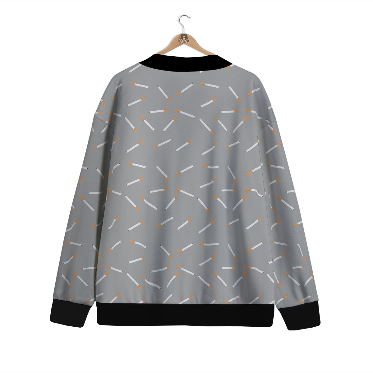 Cigarette Gray Print Pattern Cardigan-grizzshop