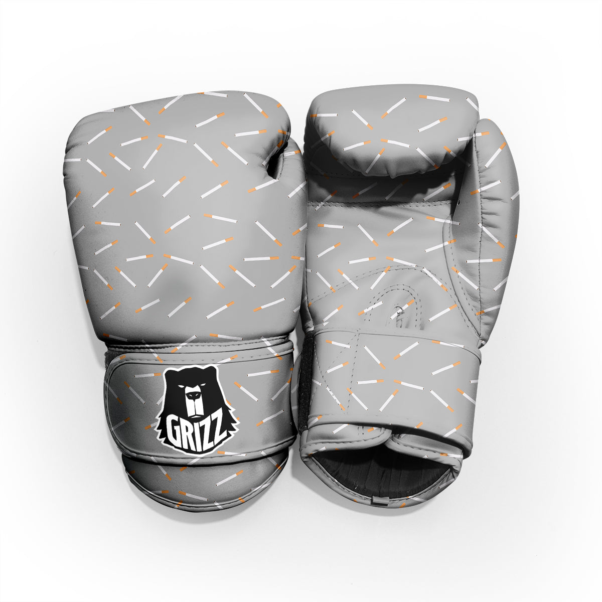 Cigarette Gray Print Pattern Sparring Gloves-grizzshop