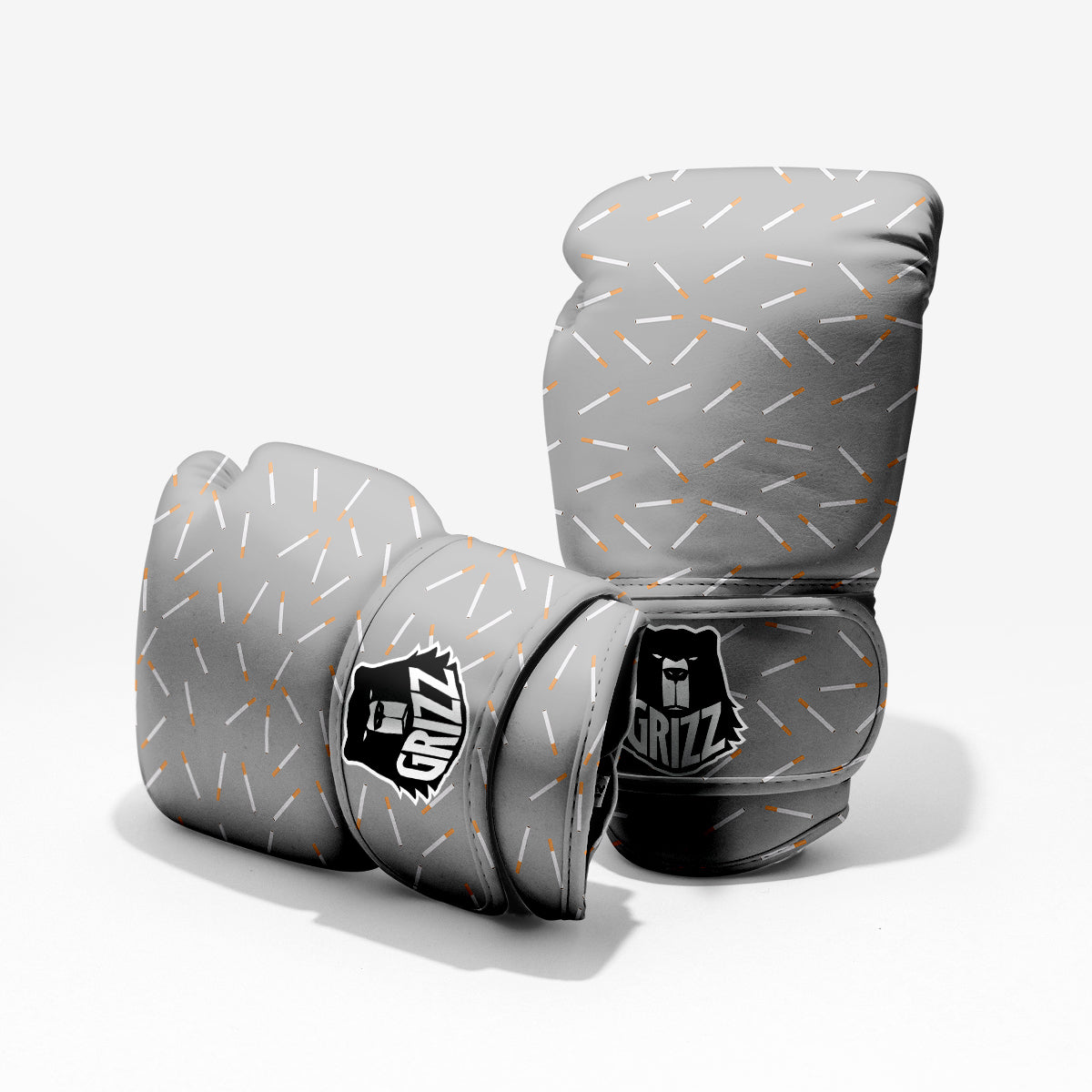Cigarette Gray Print Pattern Sparring Gloves-grizzshop