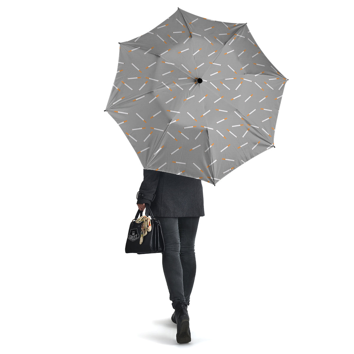 Cigarette Gray Print Pattern Umbrella-grizzshop