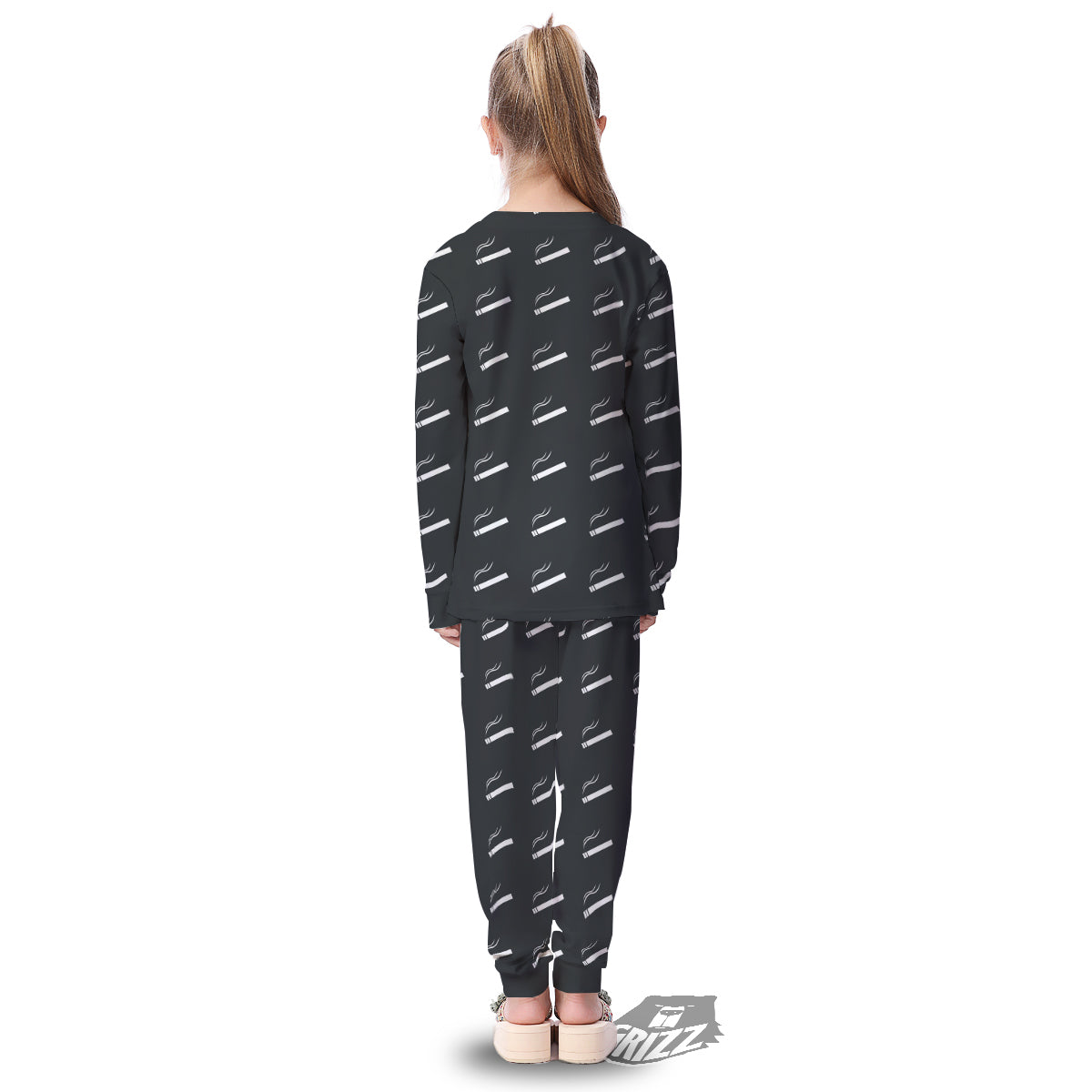 Cigarette Print Pattern Kid's Pajamas-grizzshop