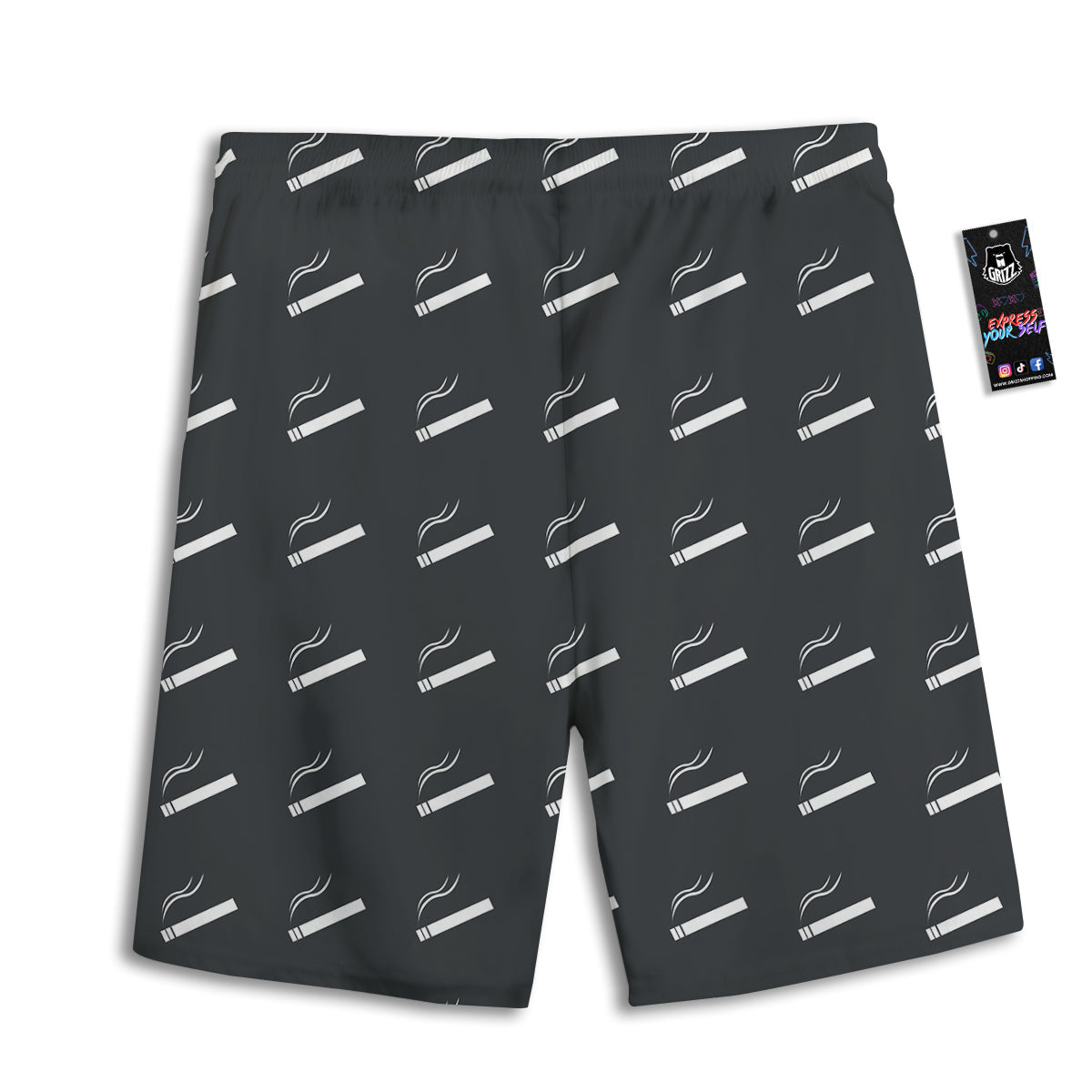Cigarette Print Pattern Men's Athletic Shorts-grizzshop