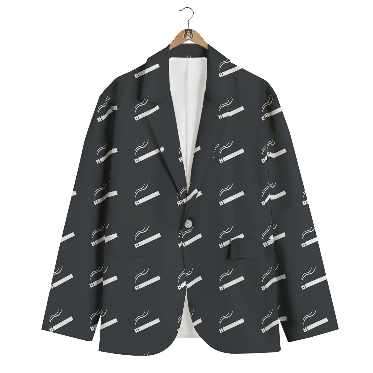 Cigarette Print Pattern Men's Blazer-grizzshop