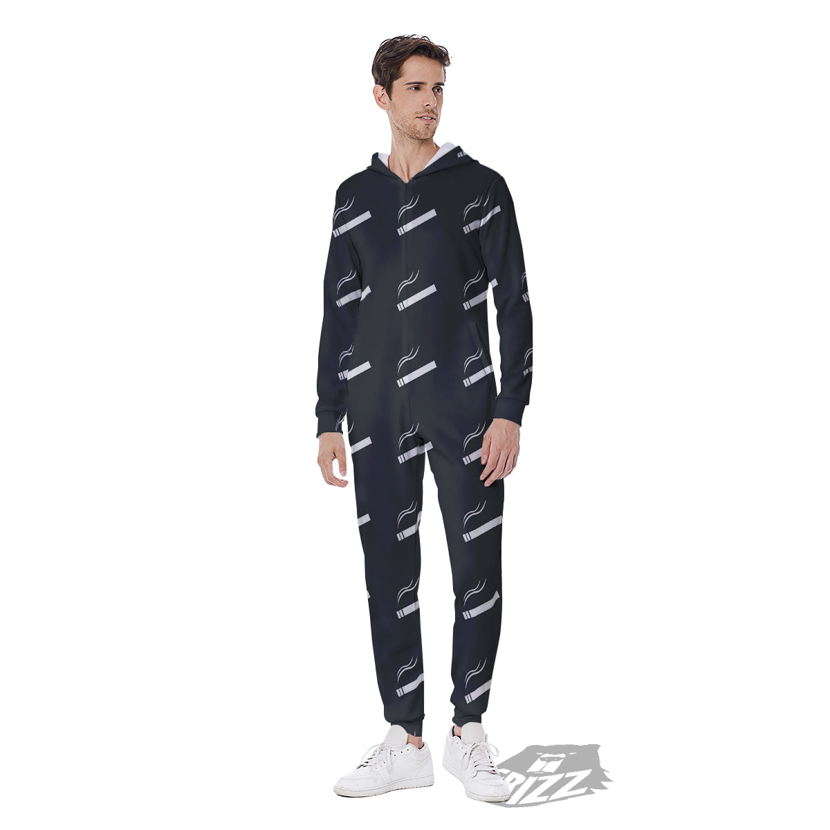 Cigarette Print Pattern Men's Jumpsuit-grizzshop