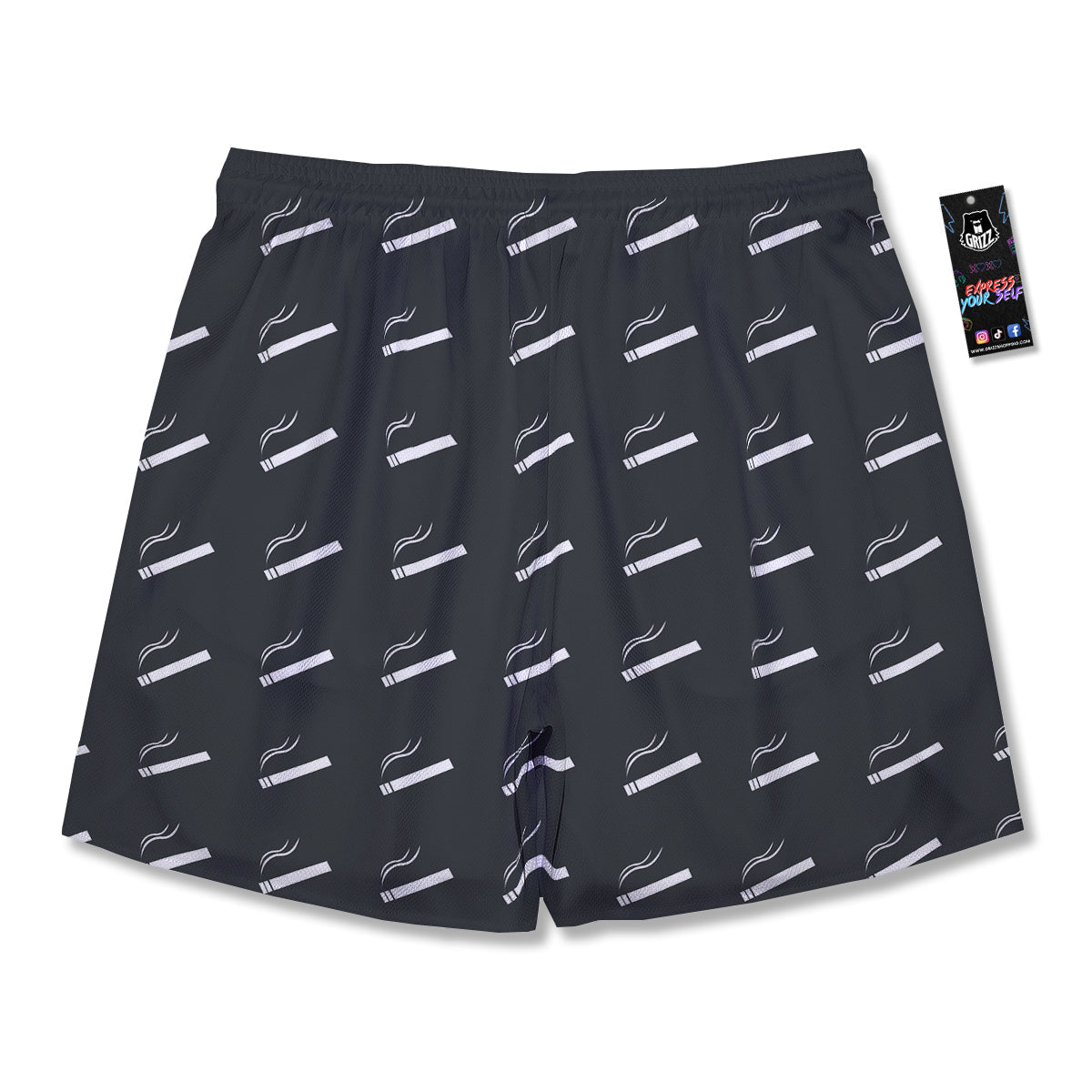 Cigarette Print Pattern Men's Running Shorts-grizzshop