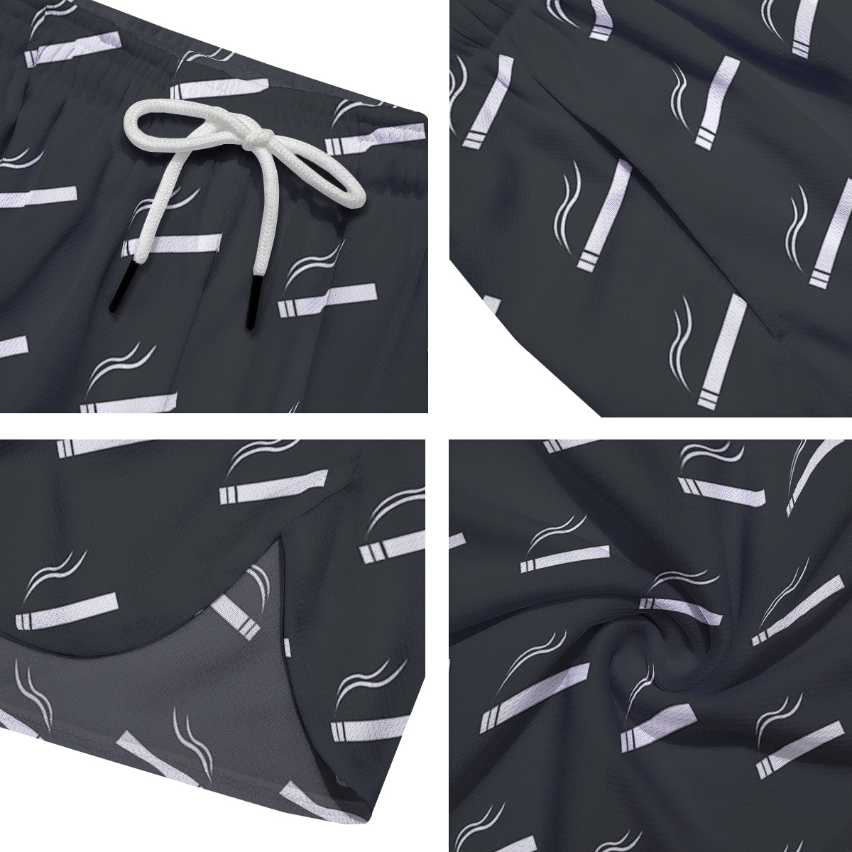 Cigarette Print Pattern Men's Running Shorts-grizzshop