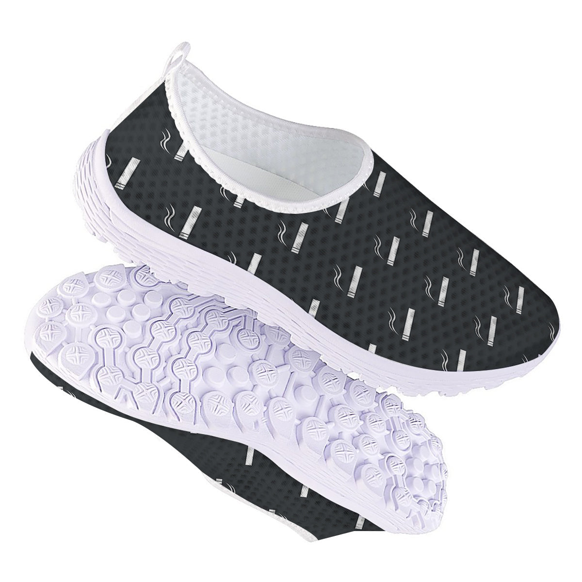 Cigarette Print Pattern Nurse Shoes-grizzshop